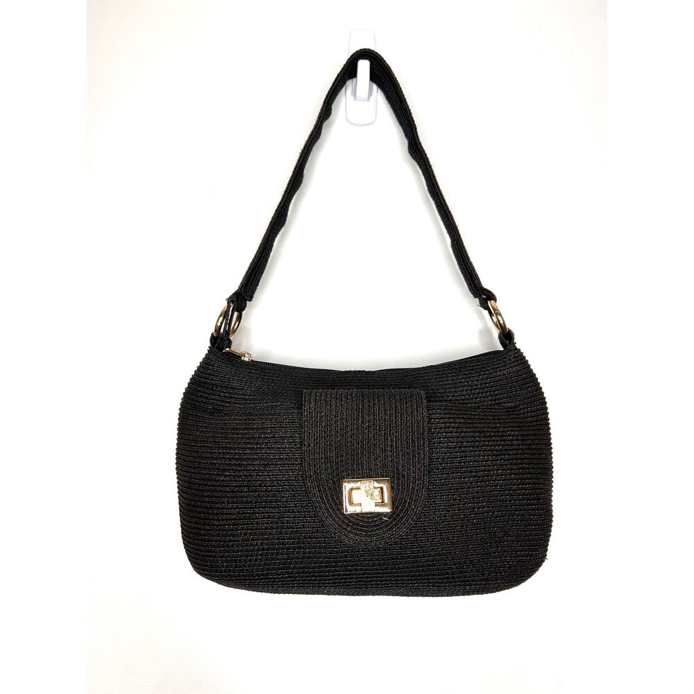 Talbots Straw Shoulder Bag Purse Chocolate Brown Gold Hardware Beach Resort